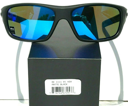 REVO JASPER Black Matte POLARIZED Blue GLASS Lens Sunglasses RE 1111 01 H2O