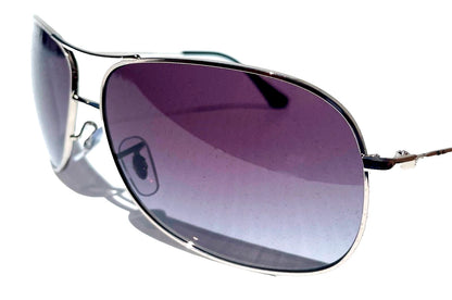 Ray Ban Shiny Silver Pilot GRADIENT Grey To Blue Lens Sunglass RB3267 003/8G
