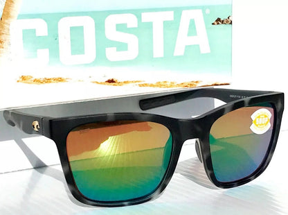 Costa Del Mar PANGA Matte Grey Tortoise POLARIZED Green Mirror 580P Sunglass PAG 256