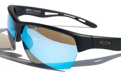 REVO JETT Matte Black POLARIZED Blue Water Lens Sunglass RE 1167 01 BLP