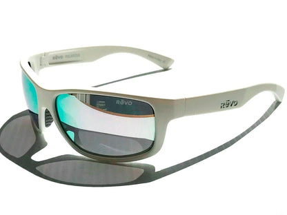 REVO BASELINER White POLARIZED Stealth Chrome Mirrored Lens Sunglass RE 1006 09 ST