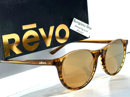 REVO NOLITA Amber Horn POLARIZED Champagne Gold Lens Sunglass RE 2200 11 CH