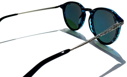 REVO PYTHON 3 Blue Horn Round GLASS Gray Lens Sunglass RE 1177 05 SG50