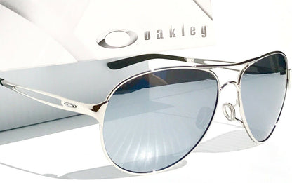 Oakley CAVEAT in Silver Frame with POLARIZED Galaxy Chrome Lens Sunglasses oo4054 - Two-Lens Bundle!