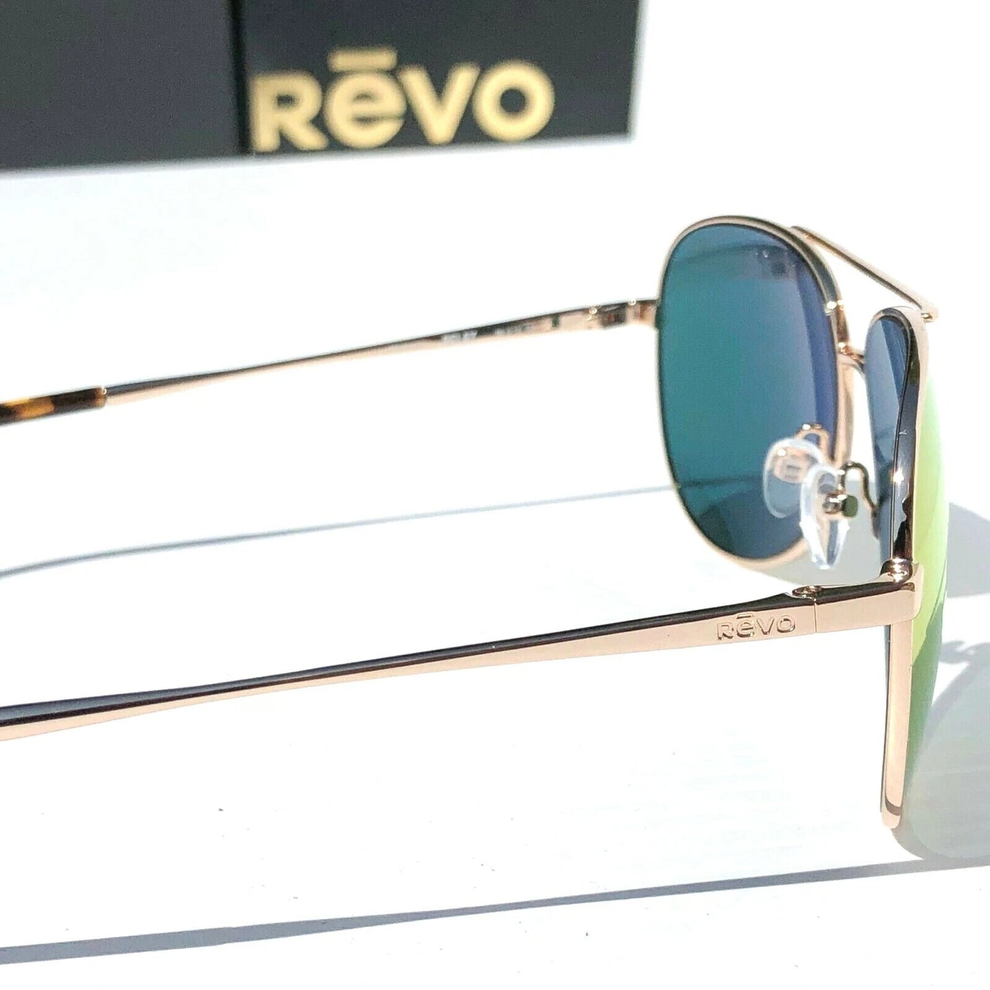 REVO RELAY S Shiny Gold POLARIZED Red Mirror Lens Sunglass RE 1014 04 SP