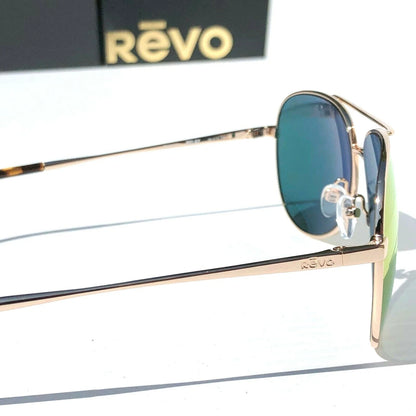 REVO RELAY S Shiny Gold POLARIZED Red Mirror Lens Sunglass RE 1014 04 SP