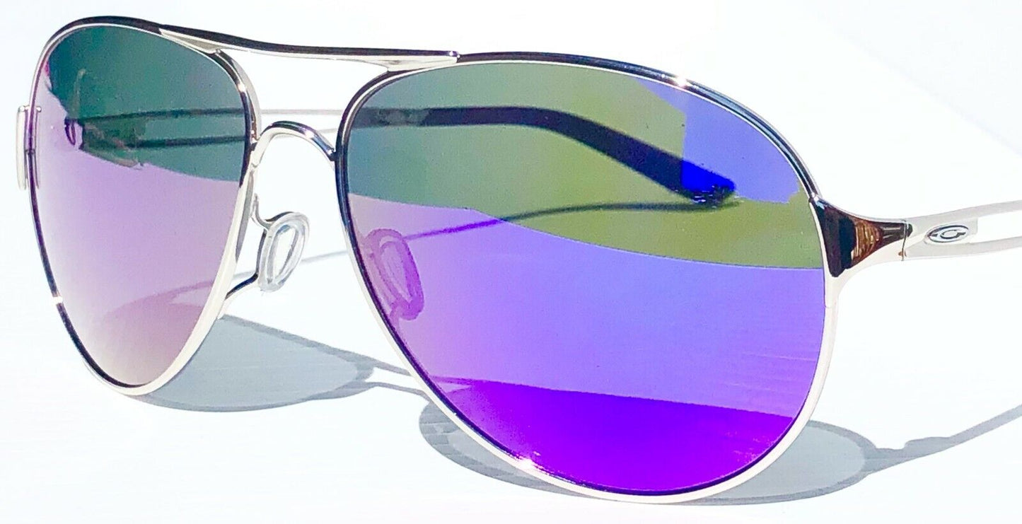 Oakley CAVEAT in Silver Frame with POLARIZED Galaxy Purple lens Sunglasses oo4054 - Two-Lens Bundle!