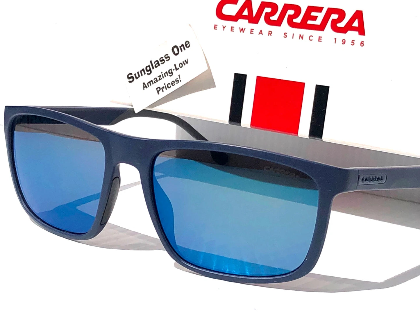 CARRERA Matte Blue Frame Blue Mirror Lens Sunglass 8047/S PJPXT