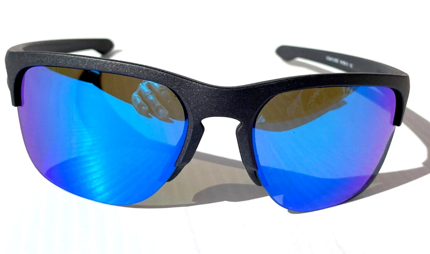 Oakley SLIVER EDGE Steel Grey Frame POLARIZED Sapphire Blue lens Sunglass oo9413-06