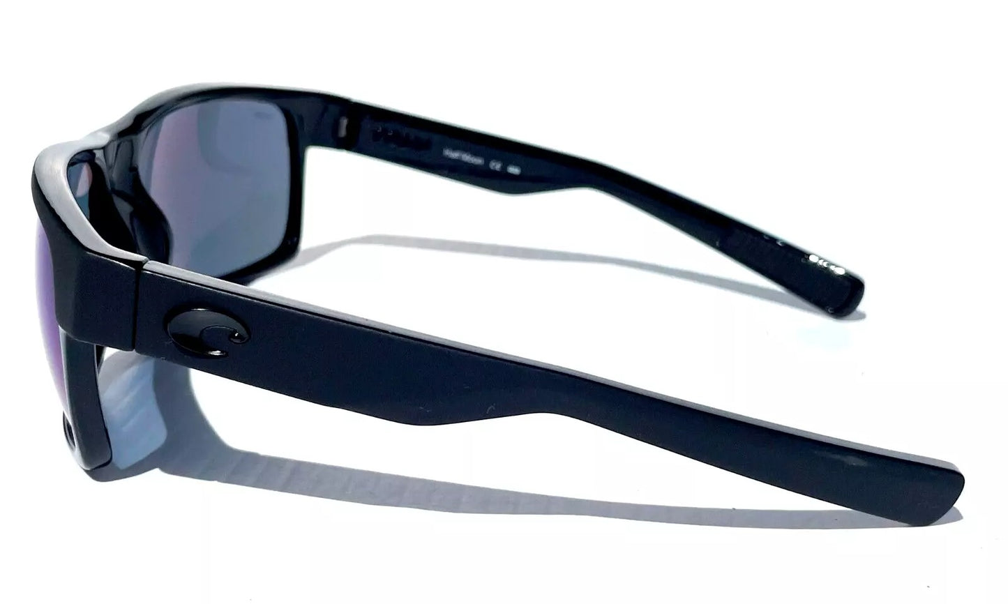 Costa Del Mar HALF MOON Shiny & Matte Black POLARIZED Blue 580P Sunglass HFM 155