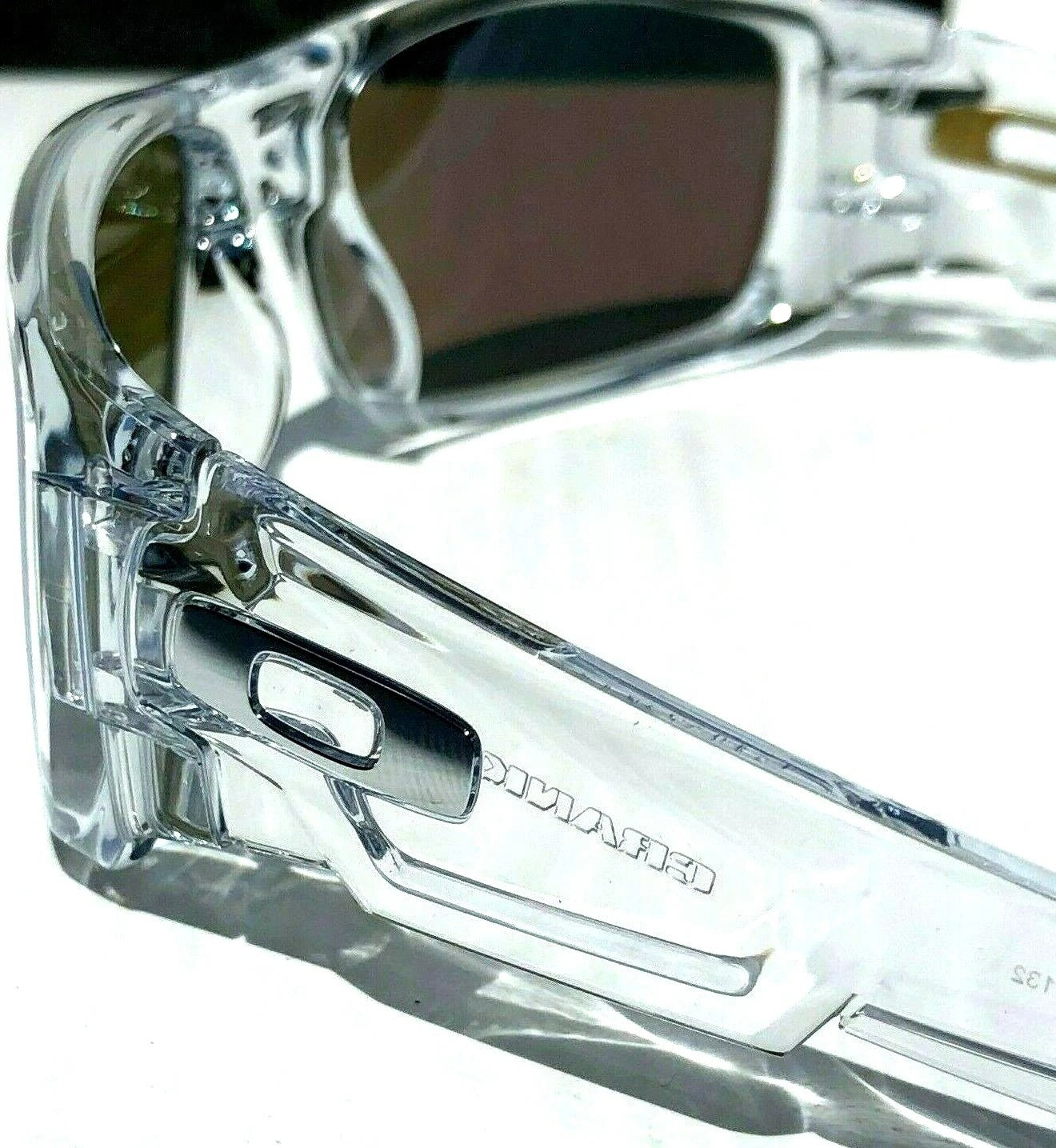 Oakley CRANKSHAFT Shiny Clear Frame POLARIZED Galaxy Chrome Mirror Lens Sunglass 9239-04- Two-Lens Bundle!