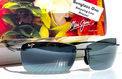 Maui Jim LIGHTHOUSE Gloss Black Frame POLARIZED Grey Lens Sunglass 423-02