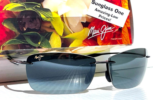 Maui Jim LIGHTHOUSE Gloss Black Frame POLARIZED Grey Lens Sunglass 423-02