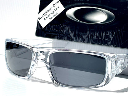 Oakley CRANKSHAFT Shiny Clear Frame POLARIZED Galaxy Black Lens Sunglass 9239-04- Two-Lens Bundle!