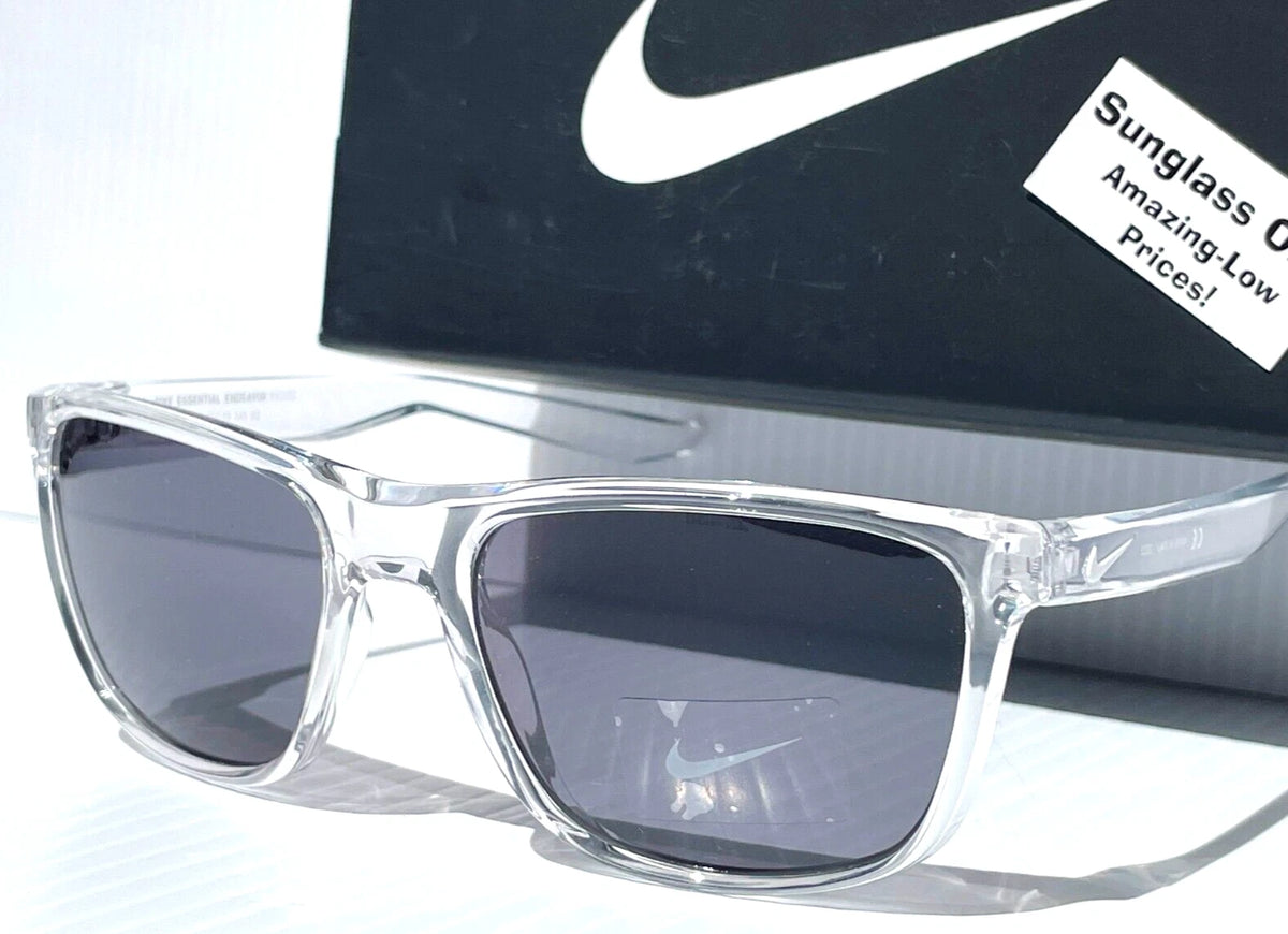 NIKE ESSENTIAL ENDEAVOR Shiny Clear Frame Grey Lens Sunglass EV1122 913