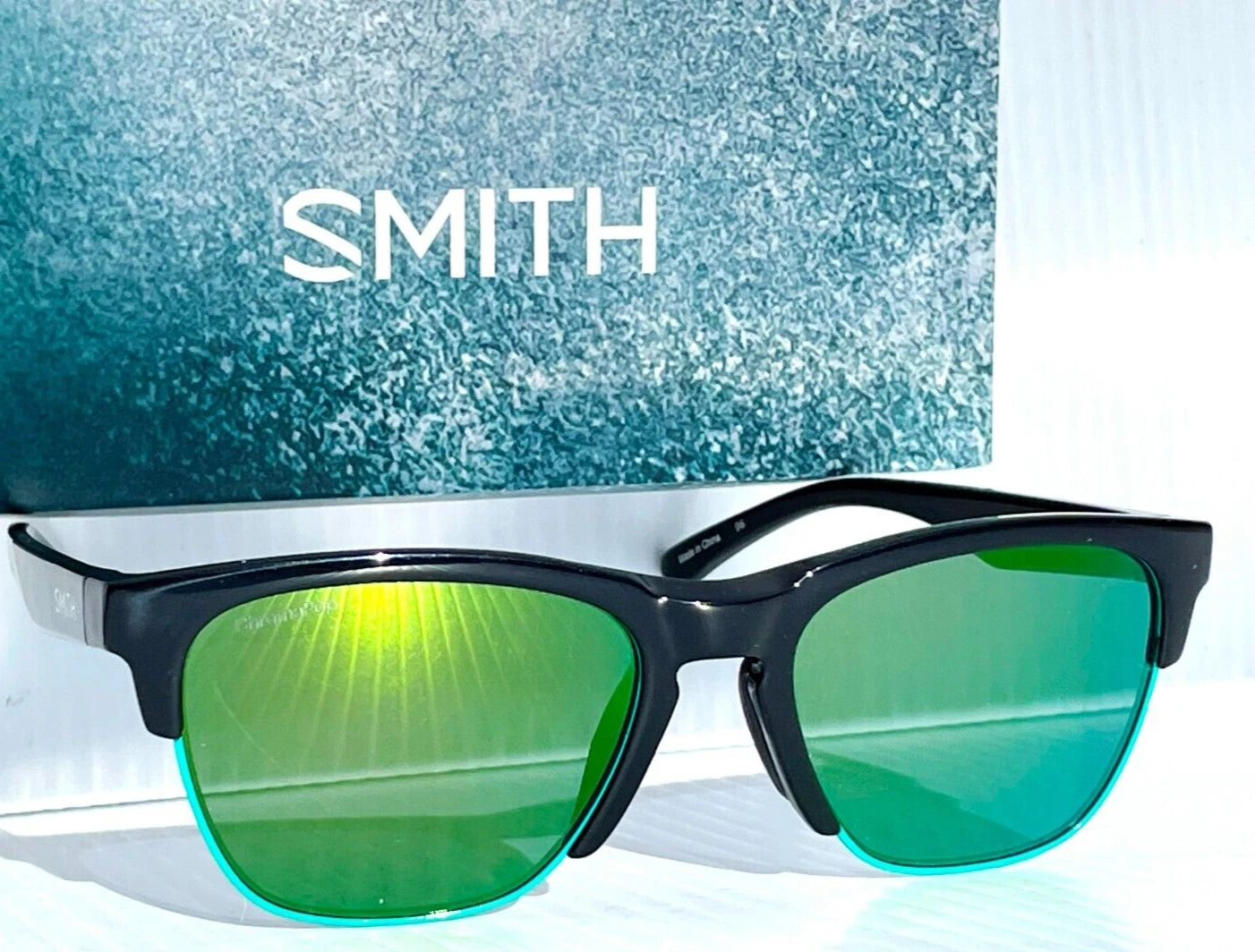 Smith Optics HAYWIRE Shiny Black w Green ChromaPop Lens Sunglass