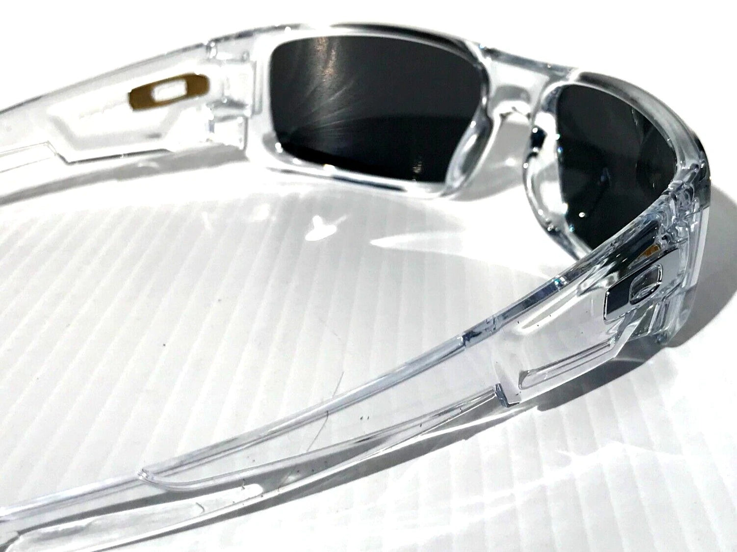 Oakley CRANKSHAFT Shiny Clear Frame POLARIZED Galaxy Black Lens Sunglass 9239-04- Two-Lens Bundle!