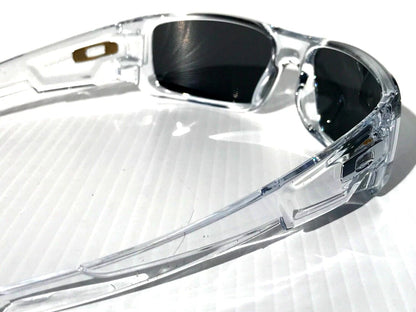 Oakley CRANKSHAFT Shiny Clear Frame POLARIZED Galaxy Black Lens Sunglass 9239-04- Two-Lens Bundle!