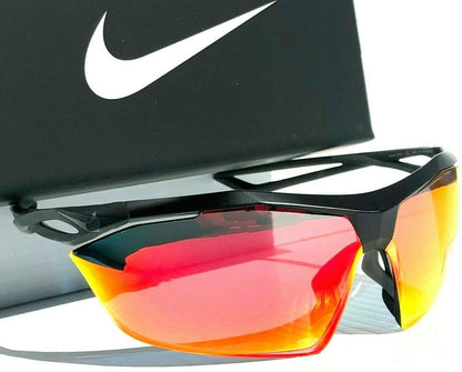 Nike VAPOR WING R Matte Black w Ruby Speed Lens Sunglass EV0914 001