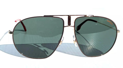 CARRERA Gold with Red Frame Green Grey Lens Sunglass BOUND 01QQT