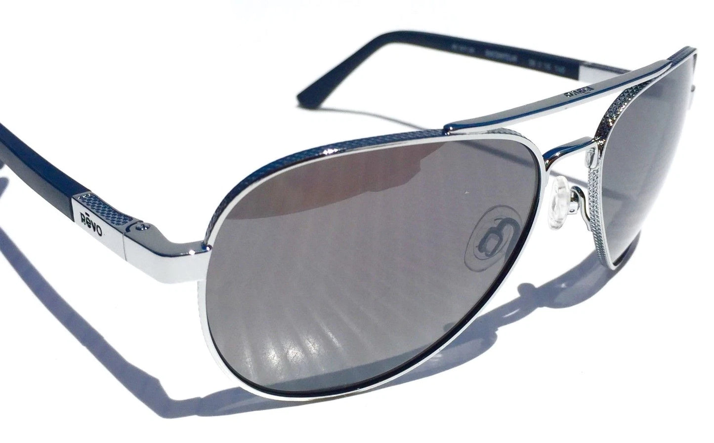 REVO Raconteur Aviator CHROME POLARIZED Grey Graphite Lens Sunglass RE 1011 03 GY