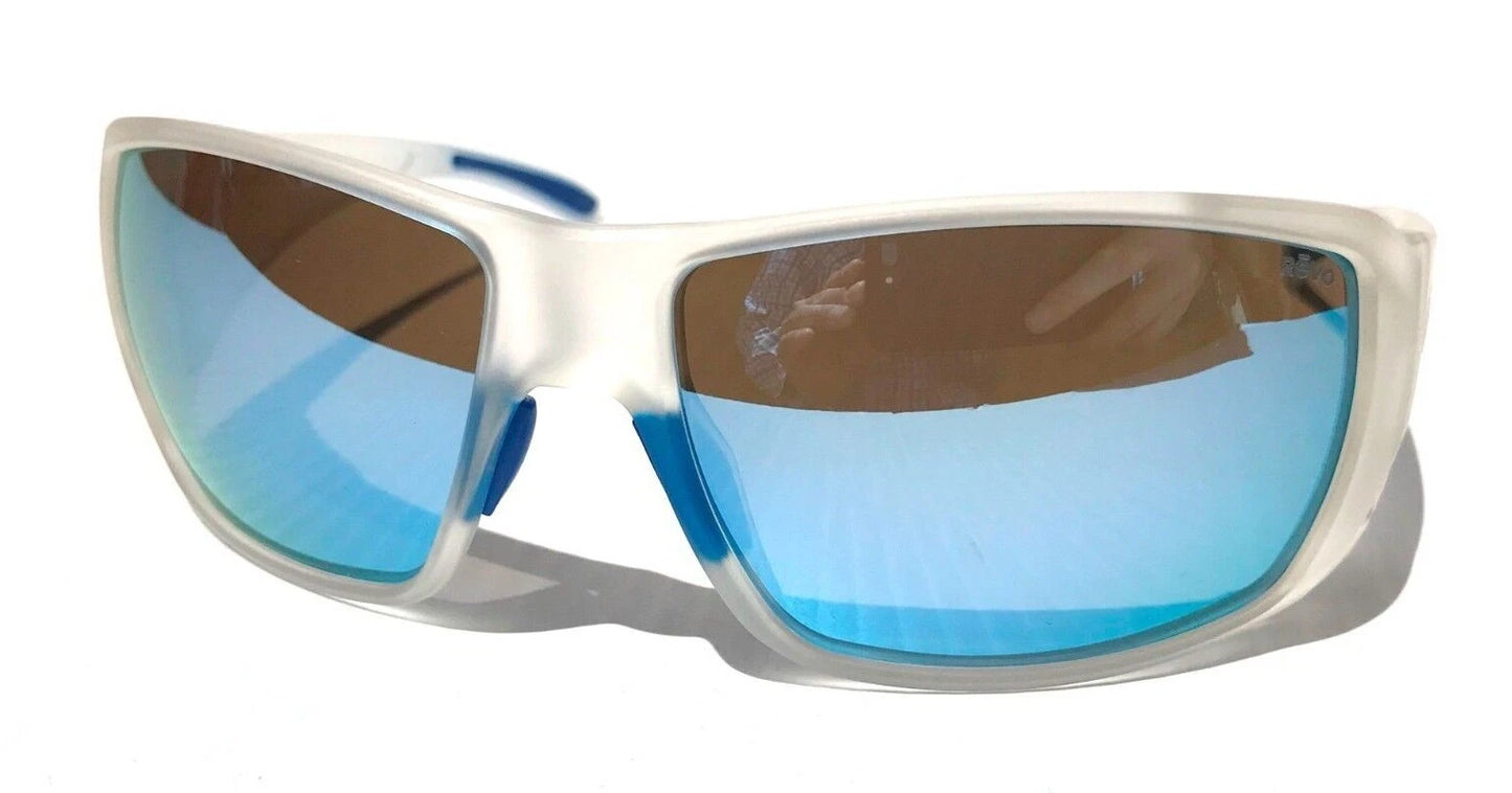 REVO DUNE Matte Crystal Clear POLARIZED Blue Lens Sunglass RE 1202 09 BL