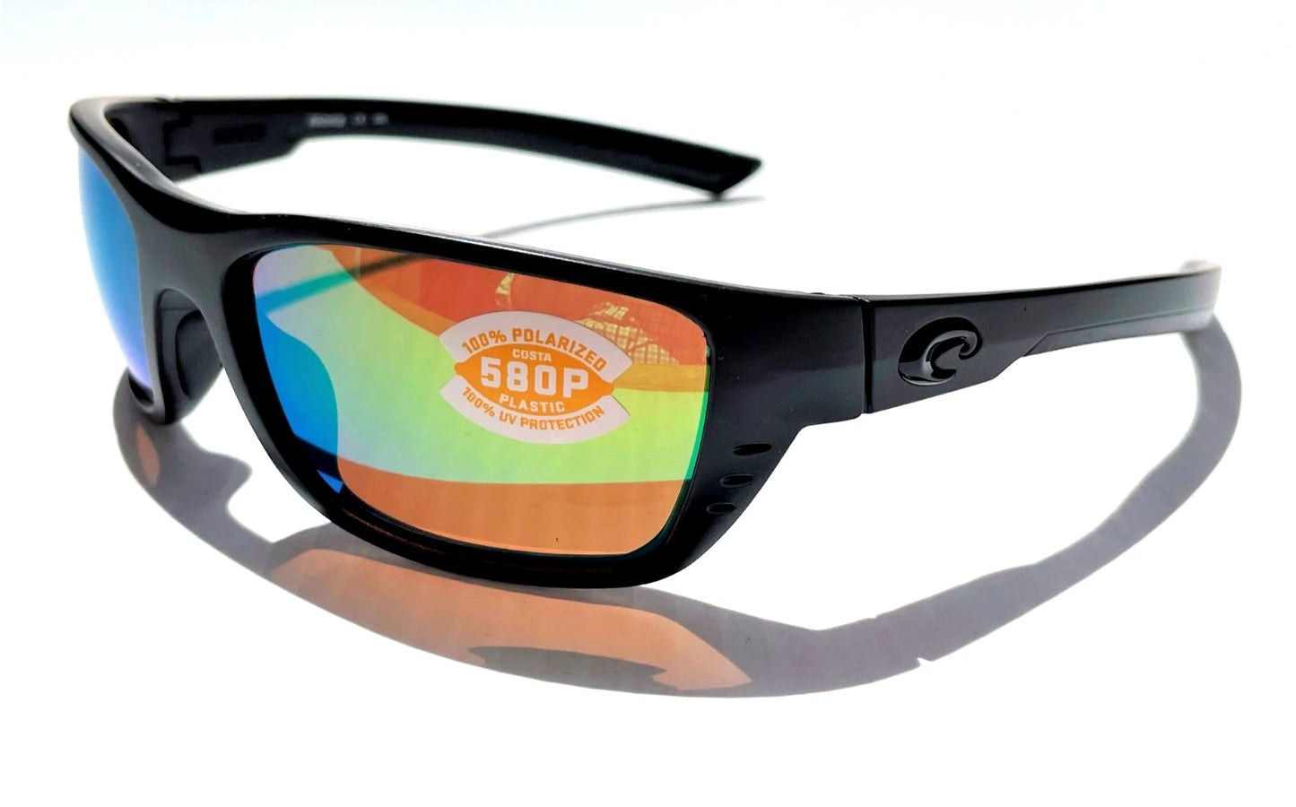 COSTA Del Mar WHITETIP Blackout POLARIZED Green Mirror 580P Lens Sunglass WTP01 OGMP