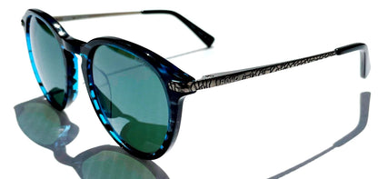 REVO PYTHON 3 Blue Horn Round GLASS Gray Lens Sunglass RE 1177 05 SG50