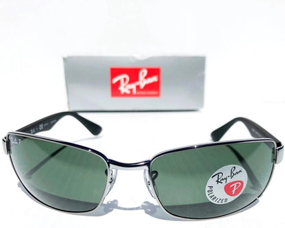 Ray Ban Gunmetal & Black Frame POLARIZED Green G15 Lens Sunglass RB 3478 004/58