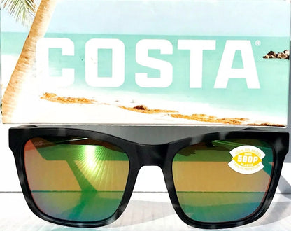 Costa Del Mar PANGA Matte Grey Tortoise POLARIZED Green Mirror 580P Sunglass PAG 256