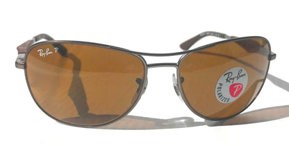 Ray Ban Matte Gunmetal POLARIZED Brown Lens Sunglass RB3519 029/83