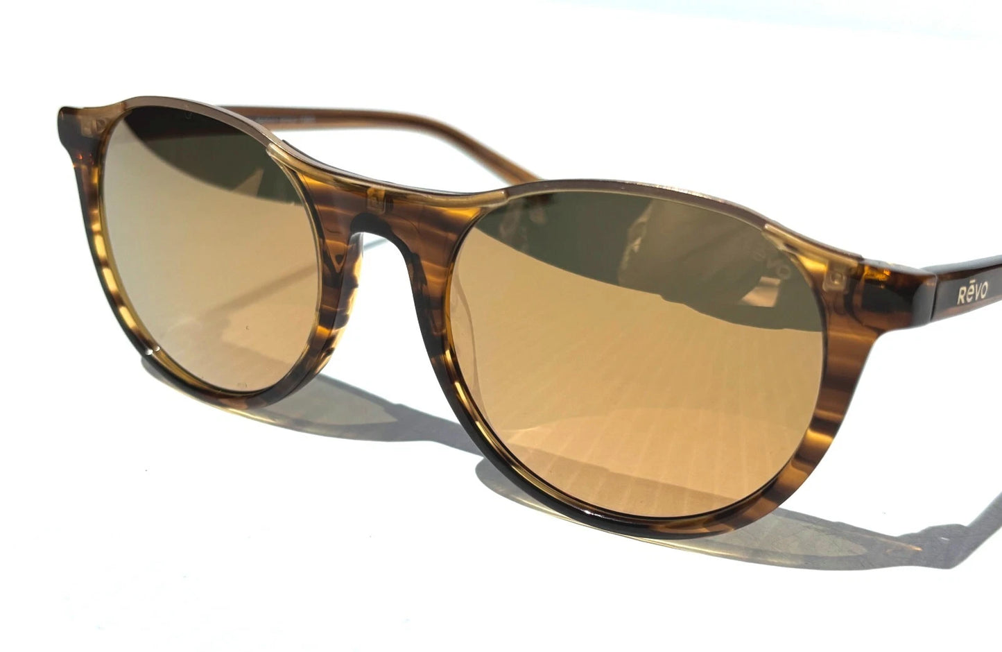 REVO NOLITA Amber Horn POLARIZED Champagne Gold Lens Sunglass RE 2200 11 CH