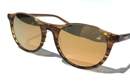 REVO NOLITA Amber Horn POLARIZED Champagne Gold Lens Sunglass RE 2200 11 CH