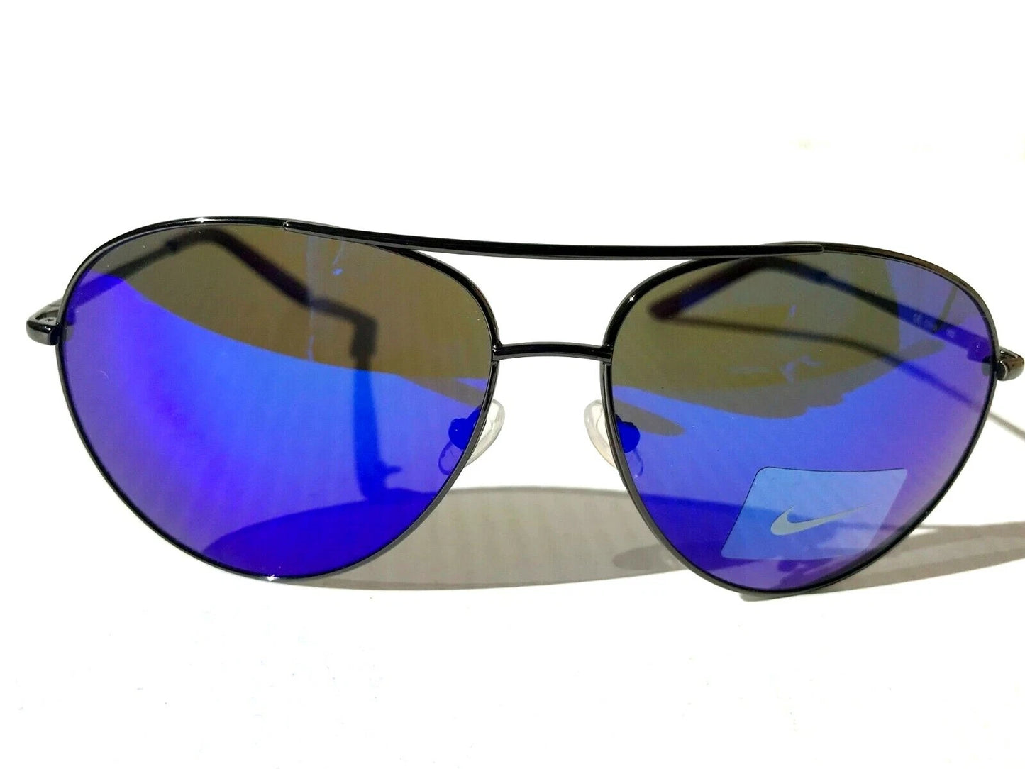 NIKE Chance Gunmetal Chrome Aviator Frame Blue Mirrored Lens Sunglass EV1218 055