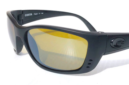 Costa Del Mar FISCH Black POLARIZED Sunrise Silver 580G GLASS Lens Sunglass 9054-13