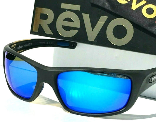 REVO JASPER Black Matte POLARIZED Blue GLASS Lens Sunglasses RE 1111 01 H2O