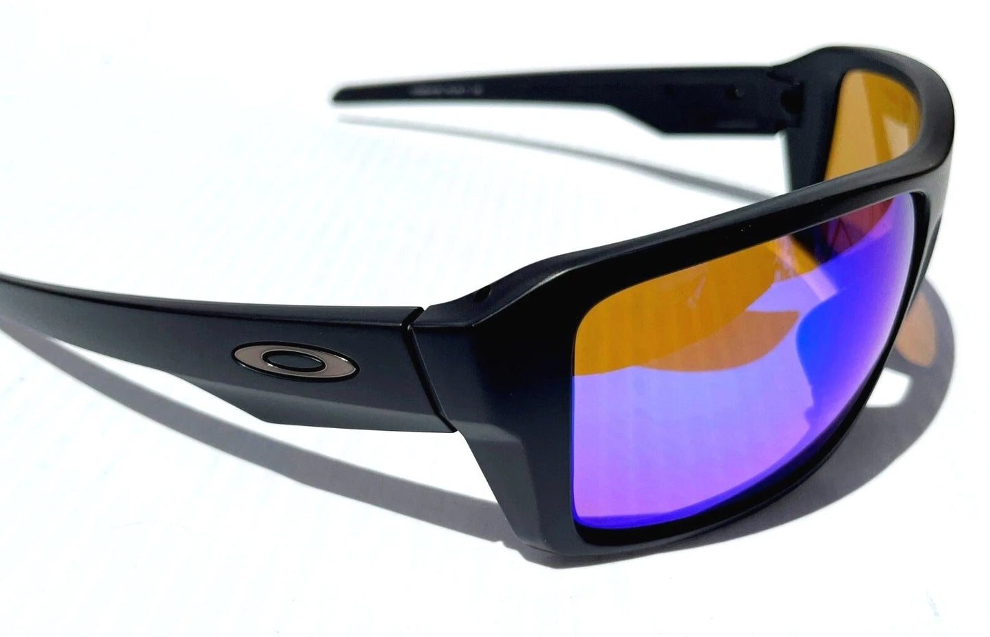 Oakley DOUBLE EDGE Matte Black Frame POLARIZED Galaxy Blue Lens Sunglass oo9380