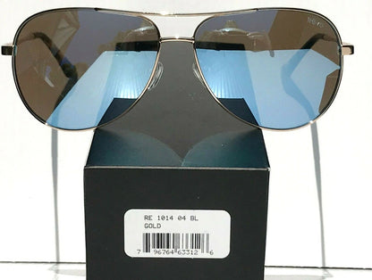 REVO RELAY 59mm Aviator Gold POLARIZED Blue Womens Lens Sunglass RE 1014 04 BL