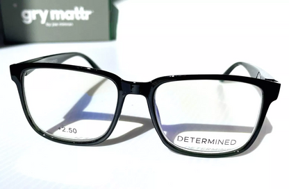 Gry Mattr DESIGNER READERS Black and Green DETERMINED Clear Blue Light Blocking Lens Eyewear