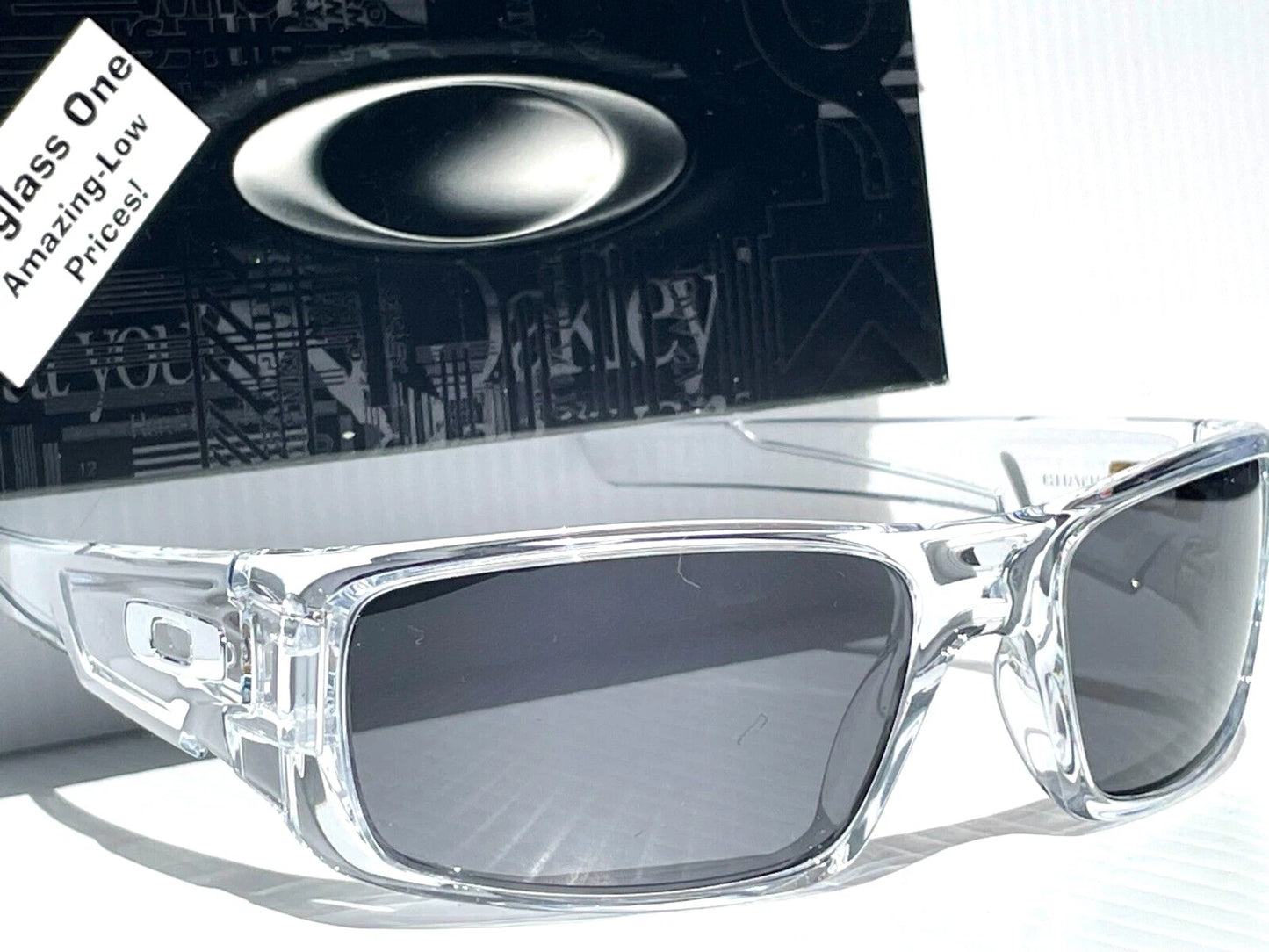 Oakley CRANKSHAFT Shiny Clear Frame POLARIZED Galaxy Black Lens Sunglass 9239-04- Two-Lens Bundle!