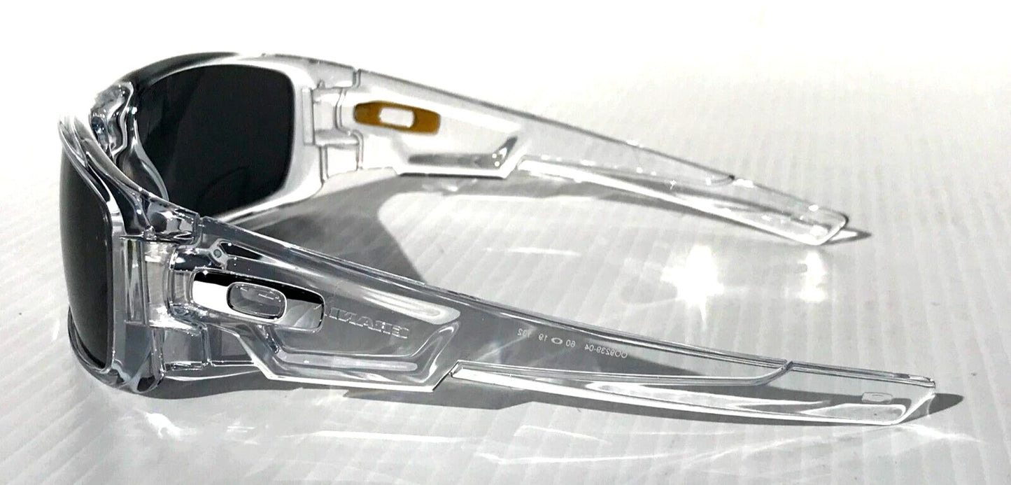 Oakley CRANKSHAFT Shiny Clear Frame POLARIZED Galaxy Black Lens Sunglass 9239-04- Two-Lens Bundle!