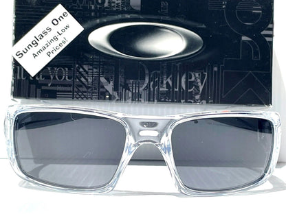 Oakley CRANKSHAFT Shiny Clear Frame POLARIZED Galaxy Black Lens Sunglass 9239-04- Two-Lens Bundle!