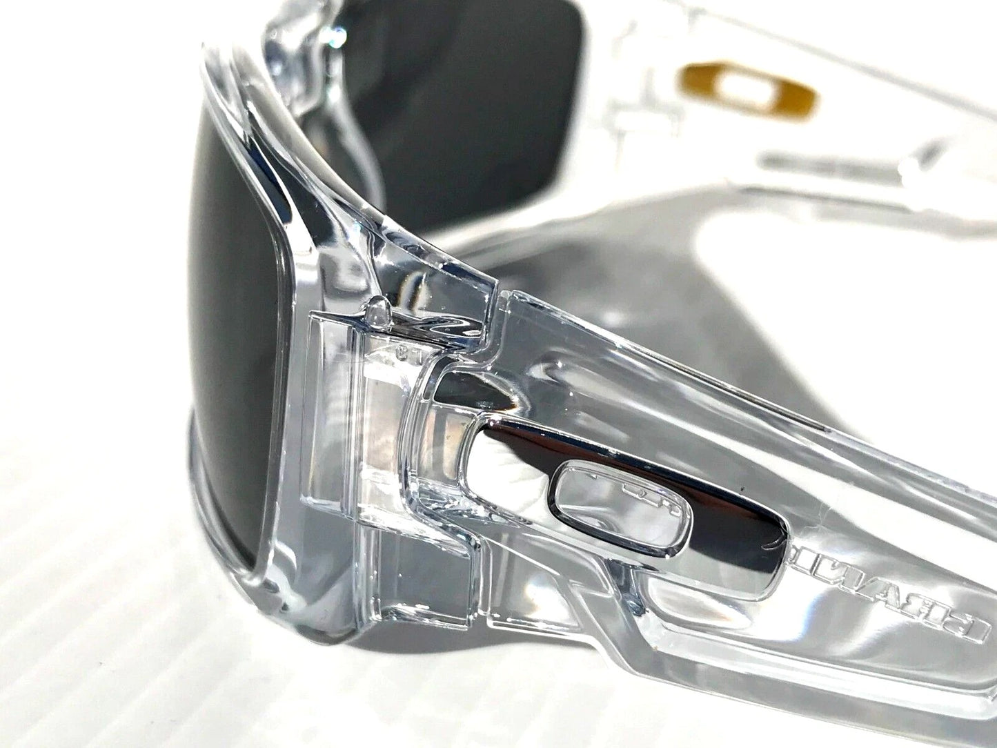 Oakley CRANKSHAFT Shiny Clear Frame POLARIZED Galaxy Black Lens Sunglass 9239-04- Two-Lens Bundle!