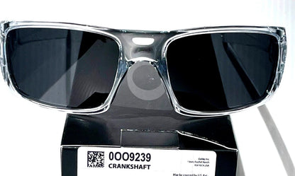 Oakley CRANKSHAFT Shiny Clear Frame POLARIZED Galaxy Black Lens Sunglass 9239-04- Two-Lens Bundle!