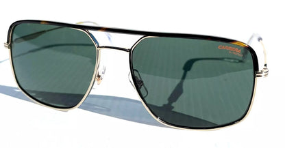 CARRERA Polished Gold Tortoise Aviator Green Grey Lens Sunglass 152/S 0PEF