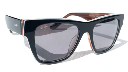 Maui Jim EKOLU Black POLARIZED Silver To Black Mirror GLASS Sunglass DSB867-02B