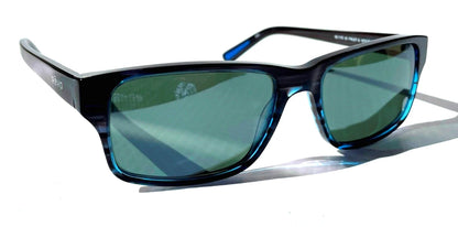 REVO FINLEY G Shiny Blue Horn POLARIZED Grey GLASS Lens Sunglass RE 1176 05 SG50