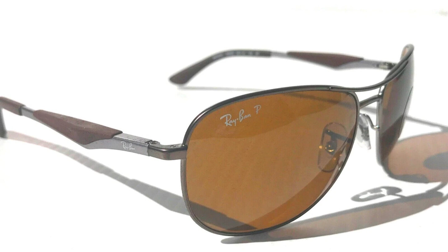 Ray Ban Matte Gunmetal POLARIZED Brown Lens Sunglass RB3519 029/83