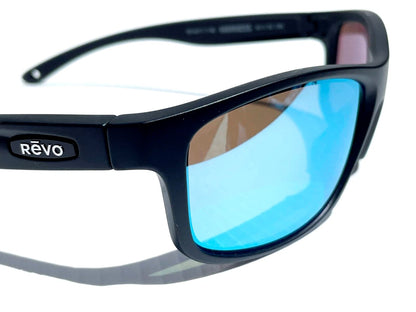 REVO HARNESS Matte Black POLARIZED Blue Water Lens Sunglass RE 4071 11 BL
