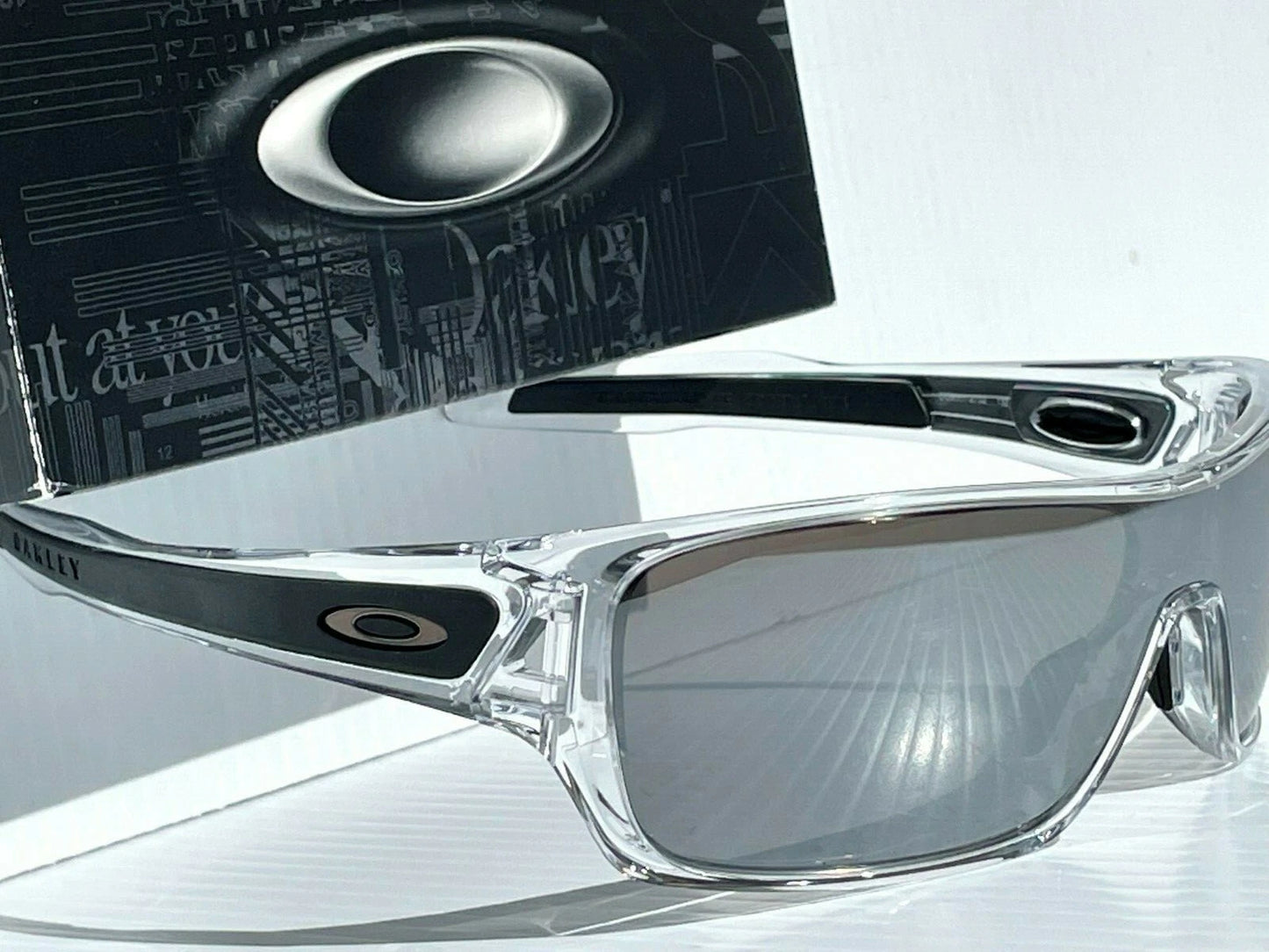 Oakley TURBINE ROTOR Clear & Black Frame POLARIZED Galaxy Chrome Lens Sunglass oo9307